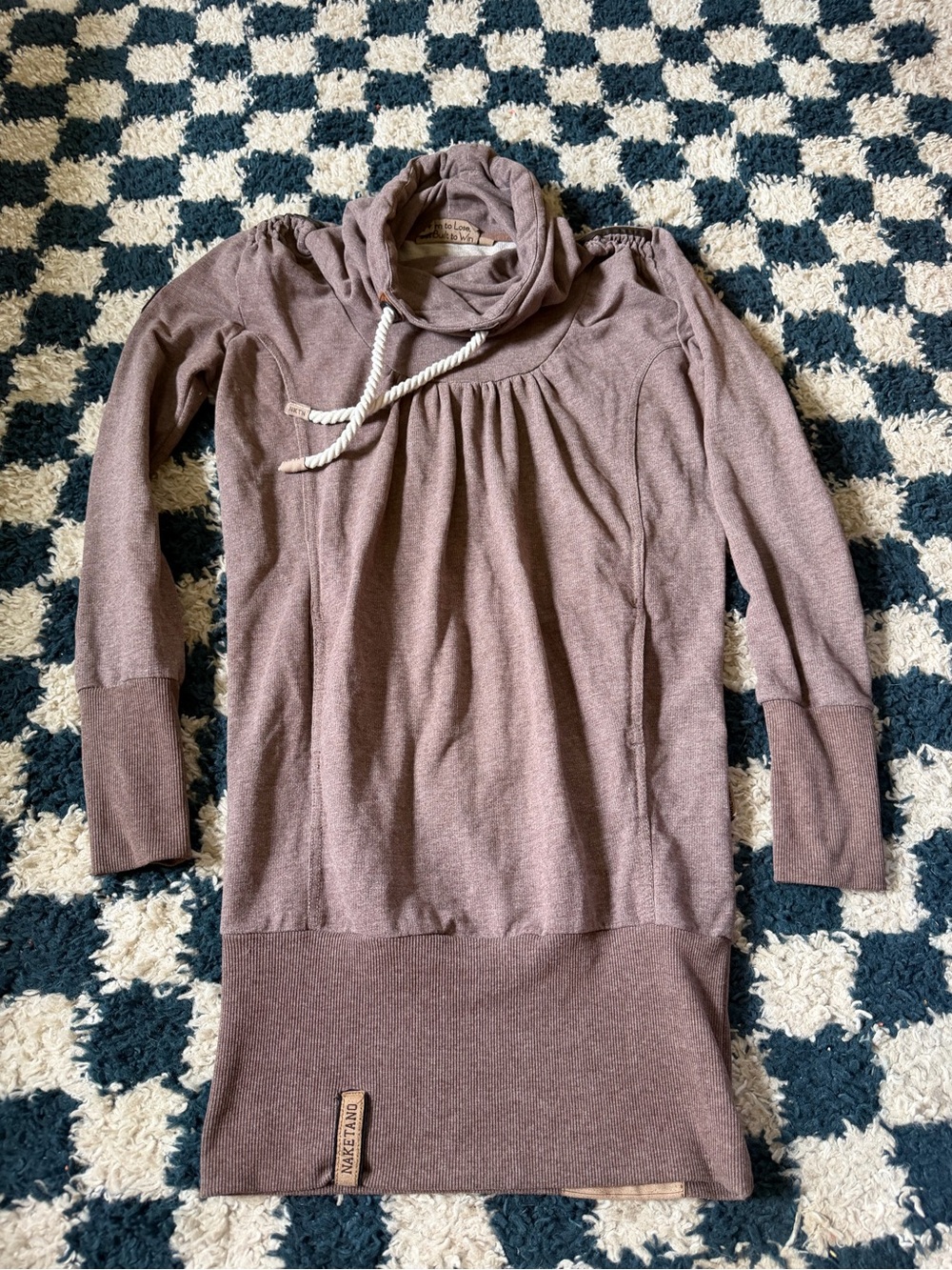 Naketano Cowl Neck Hoodie long